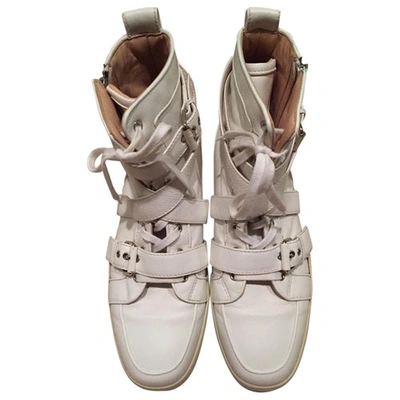 Pre-owned Christian Louboutin White Leather Trainers
