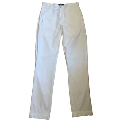 Pre-owned Polo Ralph Lauren White Cotton Trousers