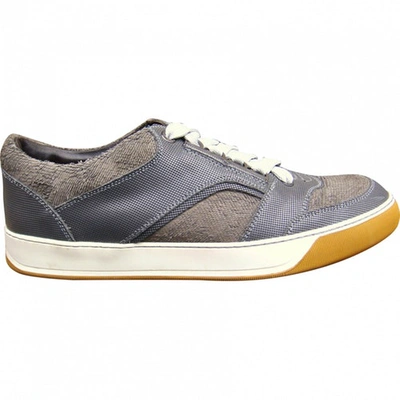 Pre-owned Lanvin Low Trainers In Leather In Grey