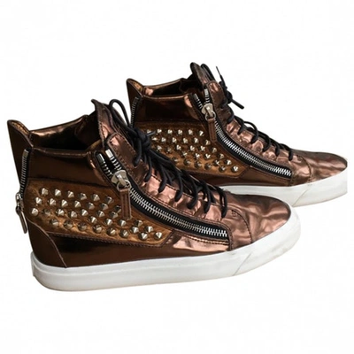 Pre-owned Giuseppe Zanotti Leather High Trainers In Brown