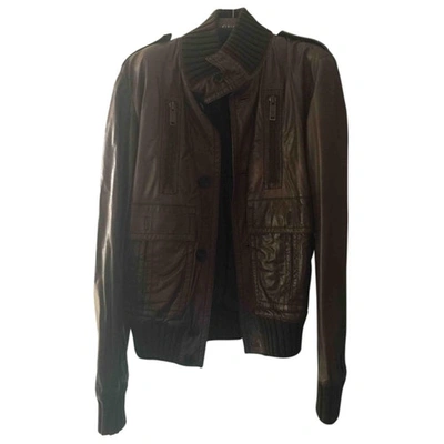 Pre-owned Gucci Leather Jacket In Brown