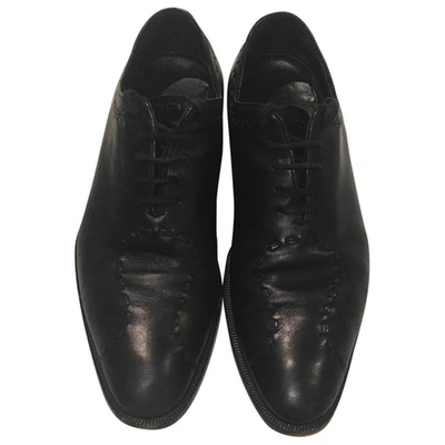 Pre-owned Gucci Leather Derbies In Black