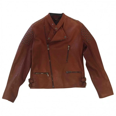 Pre-owned Versace Brown Leather Jacket