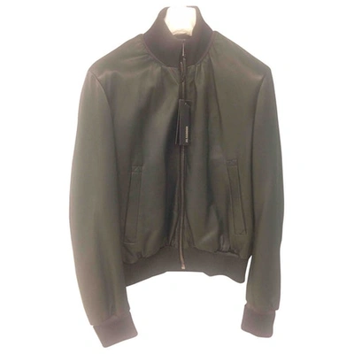 Pre-owned Jil Sander Anthracite Leather Jacket