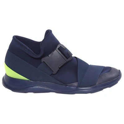 Pre-owned Christopher Kane Cloth High Trainers In Navy