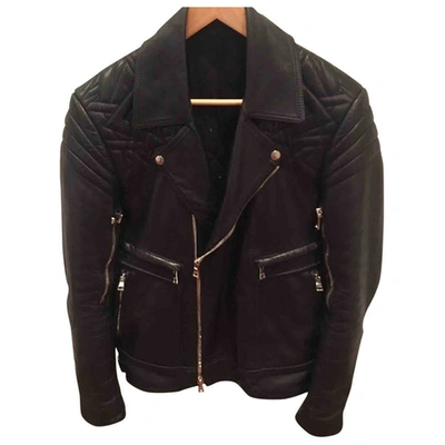 Pre-owned Balmain Black Leather Jacket