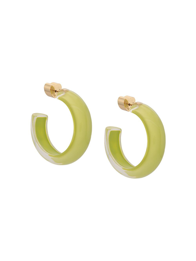Alison Lou Small Lime Loucite Jelly Hoops In Ylwgold
