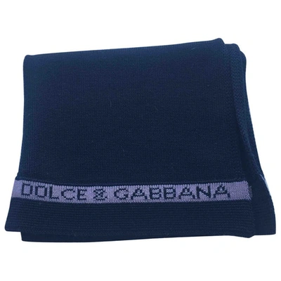 Pre-owned Dolce & Gabbana Wool Scarf & Pocket Square In Purple