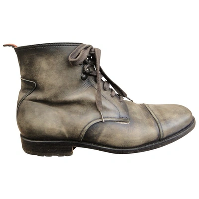 Pre-owned Heschung Leather Boots In Grey