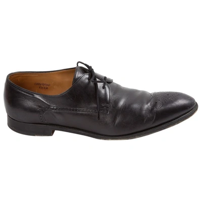 Pre-owned John Lobb Leather Lace Ups In Black