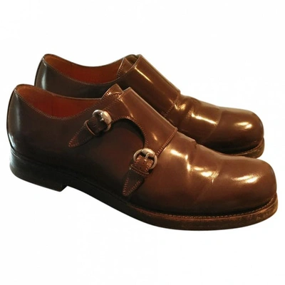 Pre-owned Gucci Brown Leather Flats