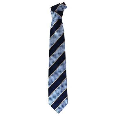 Pre-owned Carolina Herrera Silk Tie In Blue
