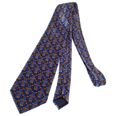 Pre-owned Lanvin Silk Tie In Blue