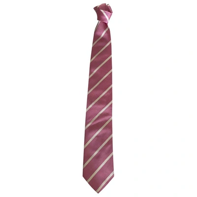 Pre-owned Carolina Herrera Silk Tie In Pink