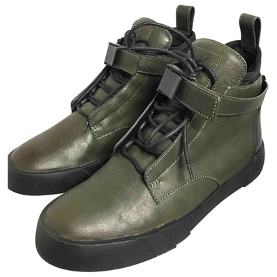 Pre-owned Giuseppe Zanotti Leather High Trainers In Green