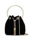 Jimmy Choo Round Handle Shoulder Bag Tassel In Black