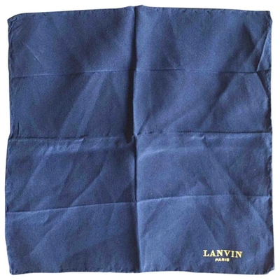 Pre-owned Lanvin Silk Scarf & Pocket Square In Blue