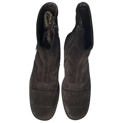 Pre-owned Hogan Brown Suede Boots