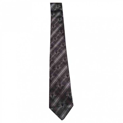 Pre-owned Givenchy Silk Tie In Grey