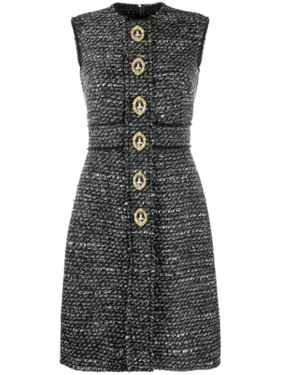 Dolce & Gabbana Knitted Shift Dress In Black