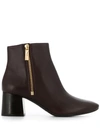 MICHAEL KORS ALANE ZIPPED ANKLE BOOTS