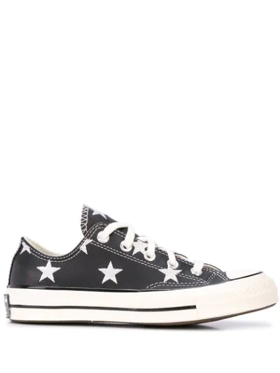 Converse Leather Archive Prints Chuck 70 Low Top Star Print Trainers In Black