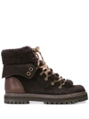 See By Chloé Black Leather Eileen Ankle Boots In Brown