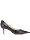 Jimmy Choo Love 65mm Crocodile-effect Pumps In Black