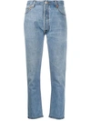 Re/done High-rise Cropped Jeans In Blue