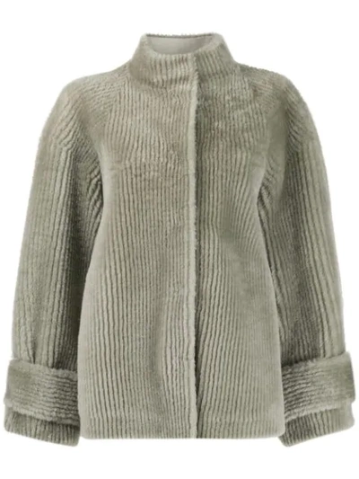 Boon The Shop Oversized Ribbed Jacket In Grey