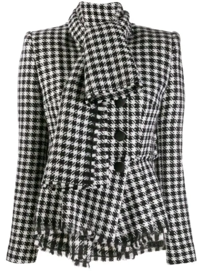 Dolce & Gabbana Dogtooth Fitted Jacket In Black