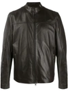 MICHAEL KORS ZIP-FRONT LEATHER JACKET