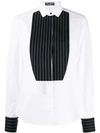 Dolce & Gabbana Paneled Pinstriped Cotton-poplin Shirt In White