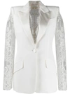 ALEXANDER MCQUEEN LACE DETAILS SINGLE-BREASTED BLAZER