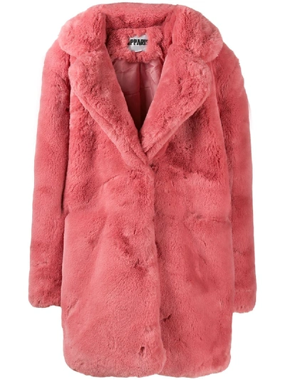 Apparis Faux-fur Coat In Rose