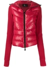 Moncler Red Down Hooded Cardigan