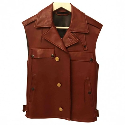 Pre-owned Lanvin Leather Vest In Red