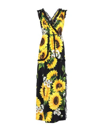 Dolce & Gabbana Long Dress In Yellow