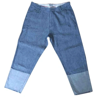 Pre-owned Msgm Blue Cotton Jeans