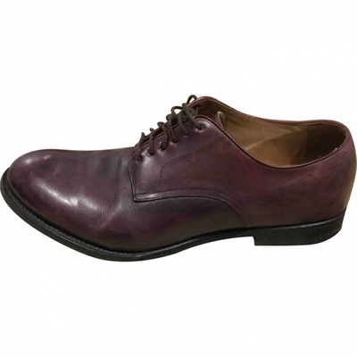 Pre-owned Paul Smith Leather Lace Ups In Burgundy