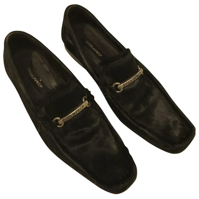Pre-owned Dsquared2 Leather Flats In Black