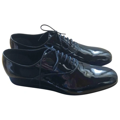 Pre-owned Sergio Rossi Patent Leather Flats In Black