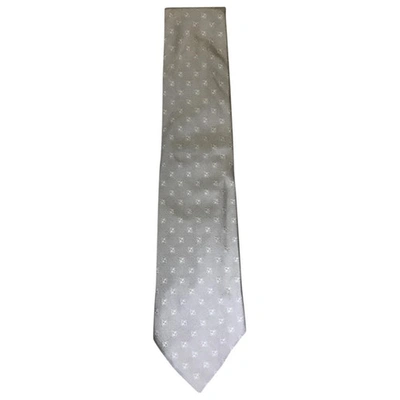 Pre-owned Fendi Silk Tie In Grey