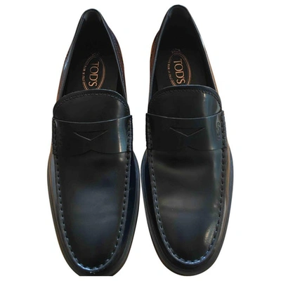 Pre-owned Tod's Leather Flats In Blue