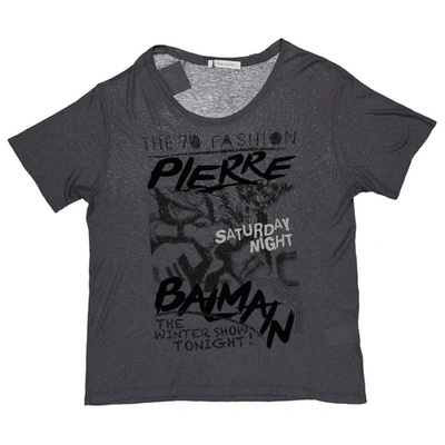 Pre-owned Pierre Balmain Grey Viscose T-shirt