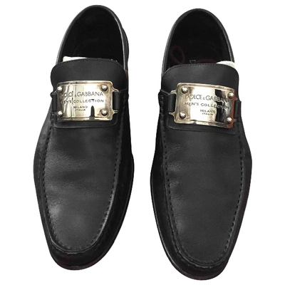 Pre-owned Dolce & Gabbana Leather Flats In Black