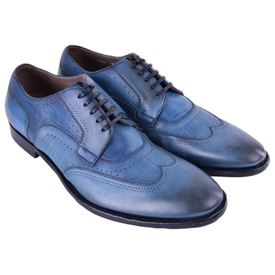 Pre-owned Dolce & Gabbana Leather Lace Ups In Blue