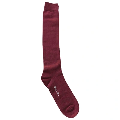 Pre-owned Loro Piana Cashmere Gloves In Burgundy