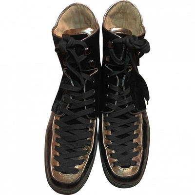 Pre-owned Christian Louboutin Black Patent Leather Trainers