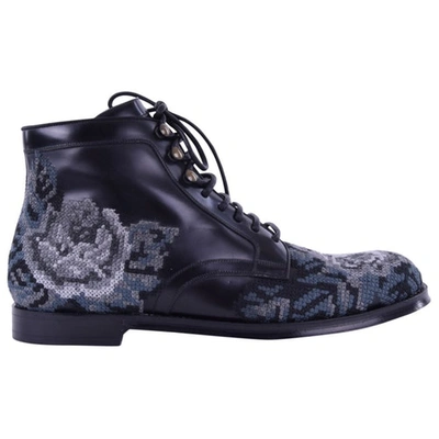 Pre-owned Dolce & Gabbana Black Cloth Boots
